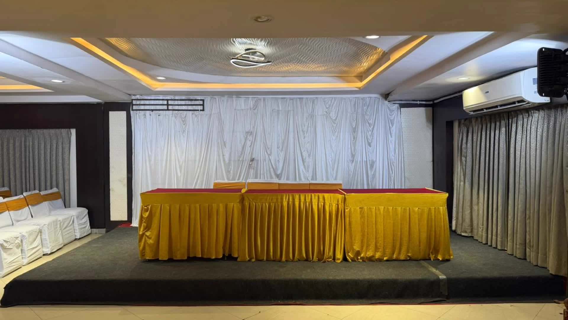 Stage area at Saket Banquet Hall